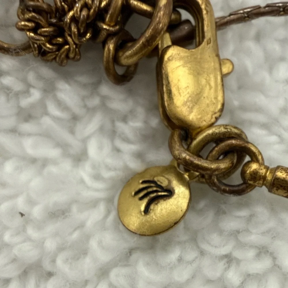 Madewell Gold-plated covered bronze Adjustable Ring Pendant Necklace 12-18” long - Picture 4 of 4